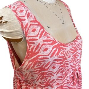 Natural Reflections Aztec Dress Navajo Drawstring Rustic Speckled Coral XXL